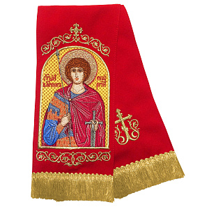 Закладка для Евангелия вышитая с иконой великомученика Георгия Победоносца, 160х14,5 см (габардин)