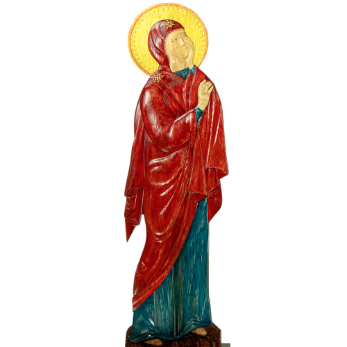 Крест-голгофа напольная с предстоящими, цветная роспись, резьба фото 6 Крест-голгофа напольная с предстоящими, цветная роспись, резьба фото 6