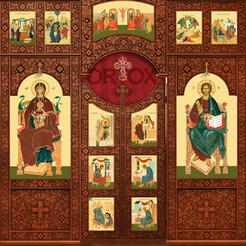 Иконостас "Суздальский" трехъярусный, цвет "кипарис", 608х483х25,4 см фото 5