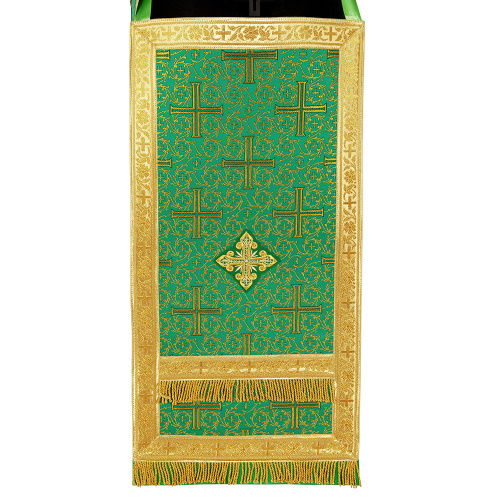 Иерейское облачение, парча "Афон", зеленое с золотом фото 6 Иерейское облачение, парча "Афон", зеленое с золотом фото 6