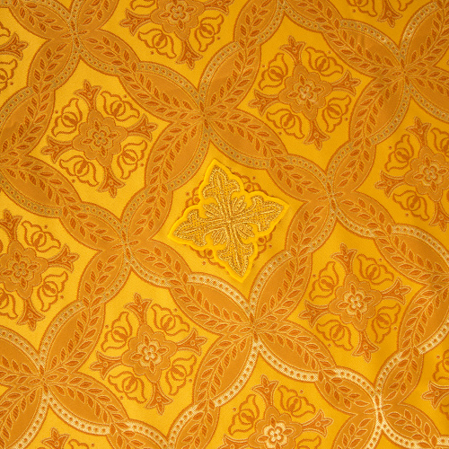 Облачение на престол желтое, церковный шелк, 100х100х100 см фото 3
