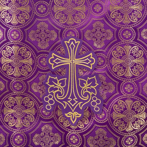 Облачение на престол с пеленой, шелк "Горненский", фиолетовое с золотом фото 4