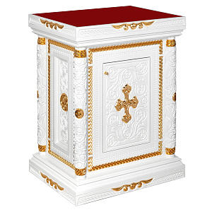 Жертвенник "Вологодский" белый с золотом (поталь) (80х60х105 см)
