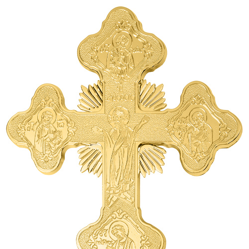 Крест напрестольный, цинковый сплав, цвет "под золото", 16,4х28 см фото 17