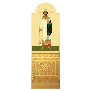Диаконская дверь для "Романовского" иконостаса позолоченная, 220х70х10 см (Северная (левая), сосна, краска)