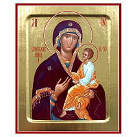 Икона Божией Матери "Скоропослушница", на дереве, золочение (поталь), 12,5х16 см