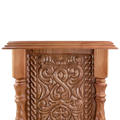 Подставка церковная "Ивановская" светлая, без дверки, красная ткань, 50х50х90 см фото 4