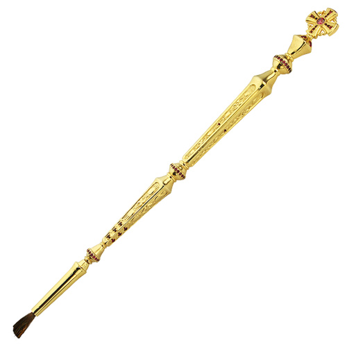 Стрючица из ювелирного сплава в позолоте с фианитами, длина 21 cм фото 2