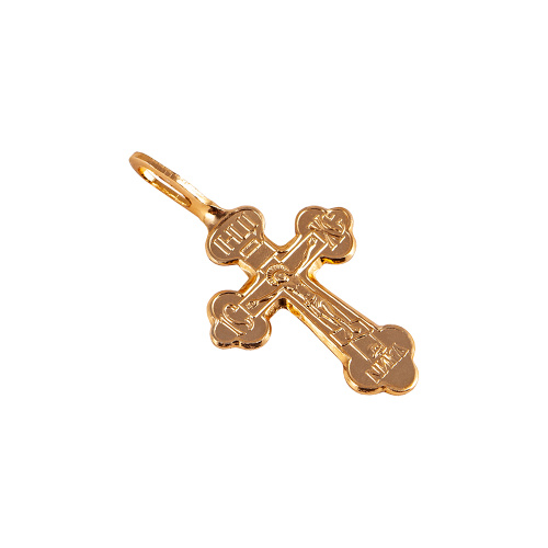 Нательный крестик №38, гальванический, 1,7х3,5 см, золотистый фото 3