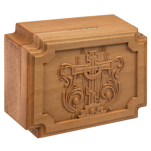 Крестильный ящик деревянный с наполнением, резной, 9х7,5 см фото 6