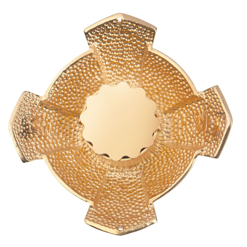 Мощевик накладной "Эмалевый крест" из ювелирного сплава в позолоте, желтая и белая эмаль, Ø 65/18 мм фото 4 Мощевик накладной "Эмалевый крест" из ювелирного сплава в позолоте, желтая и белая эмаль, Ø 65/18 мм фото 4