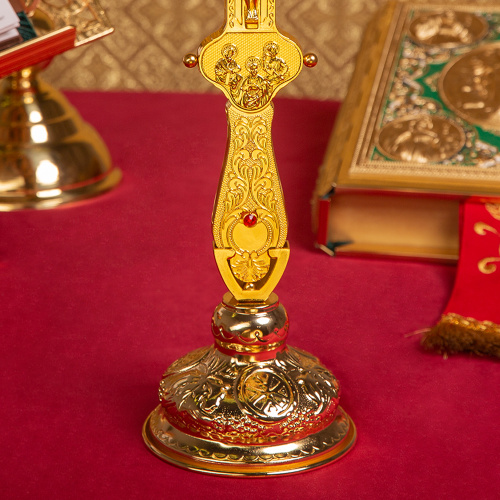 Крест напрестольный, гравировка, камни, цвет "под золото", 19,5х31 см фото 17