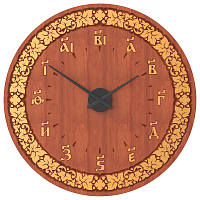 Часы настенные "Суздальские", цвет "кипарис" с золотом (поталь), с буквенной цифирью, круглые, диаметр 98 см