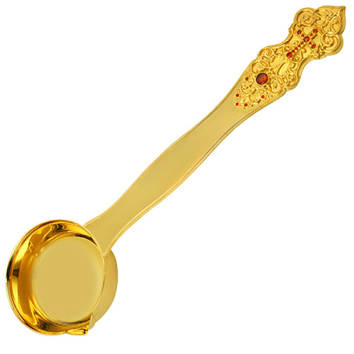 Ковш разливной из ювелирного сплава в позолоте с фианитами, Ø 8 см Ковш разливной из ювелирного сплава в позолоте с фианитами, Ø 8 см