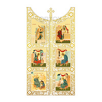 Царские врата к "Суздальскому" иконостасу, цвет "белый с золотом (патина)", 180х105,6х10 см