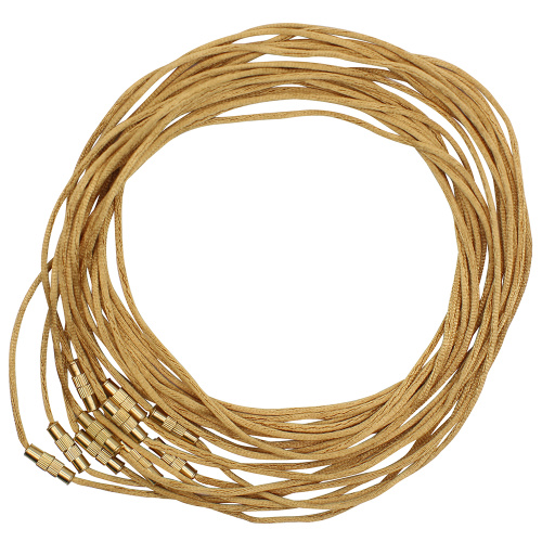 Гайтан шелковый золотой (замок закрутка), 60 см