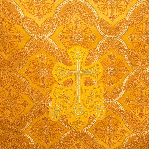 Облачение на престол желтое, церковный шелк, 100х100х100 см фото 4