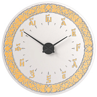 Часы настенные "Суздальские" белые с золотом (поталь), с буквенной цифирью, круглые, диаметр 98 см