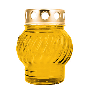 Лампада неугасимая (фонарик) со сменным блоком желтая (стеклянная)