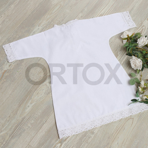 Рубашка для крещения "Традиция" белая из плотного сатина, размер в ассортименте фото 12