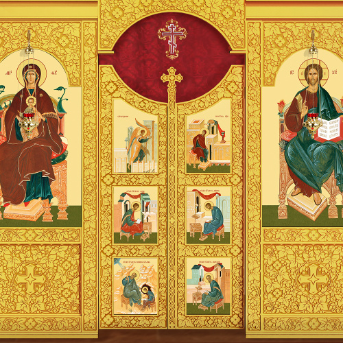 Иконостас деревянный "Суздальский" одноярусный, цвет "золото", 608х378х25,4 см фото 6