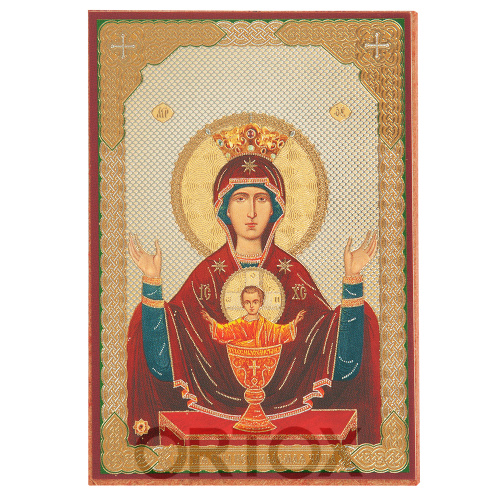 Икона Божией Матери "Неупиваемая Чаша", МДФ, 6х9 см