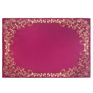 Плат для причастия бордовый с золотой вышивкой, хлопок, 75х70 см (золотая нить)
