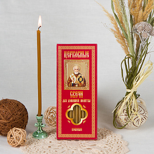 Свечи для домашней молитвы восковые "Николай Чудотворец" (12 свечей) (высота 176 мм)