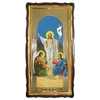 Икона большая храмовая Воскресение Христово, в фигурной раме