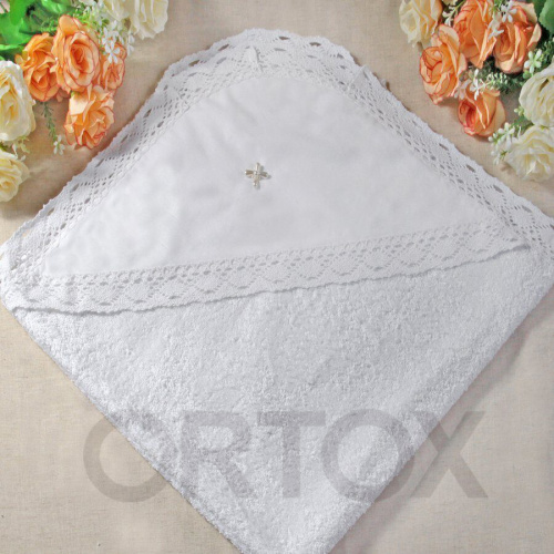 Комплект для крещения "Классика" белый: рубашка, чепчик, пеленка, размер в ассортименте фото 13