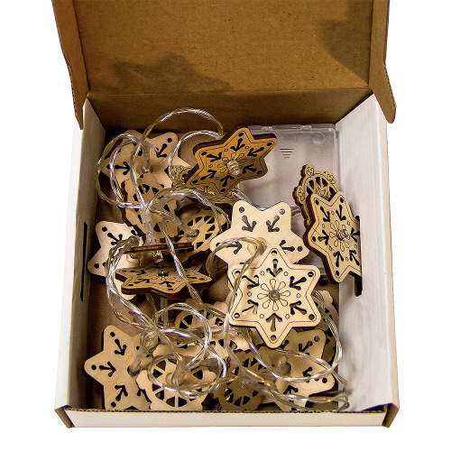 Гирлянда светодиодная "Снежинки" на 20 ламп, длина 200 см фото 4