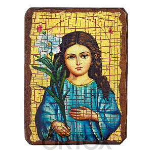 Икона Божией Матери "Трилетствующая", под старину (7х9 см)
