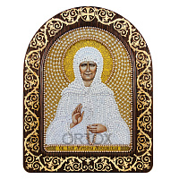 Набор для вышивания бисером "Икона блаженной Матроны Московской", 13,5х17 см, с фигурной рамкой