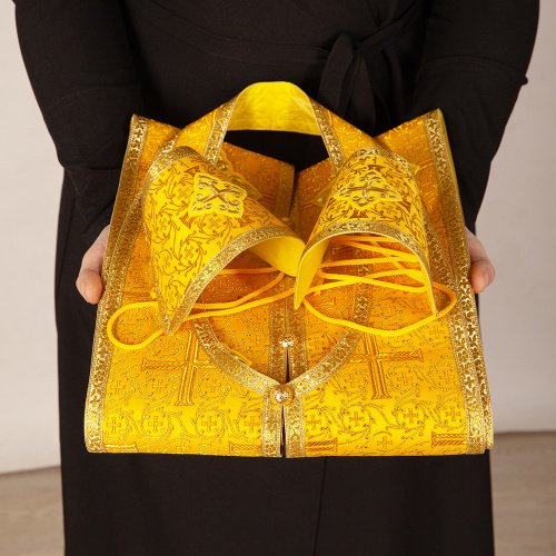 Иерейское облачение, парча "Афон", желтое с золотом фото 6 Иерейское облачение, парча "Афон", желтое с золотом фото 6