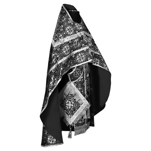 Иерейское облачение, шелк "Горненский", черное с серебром фото 2