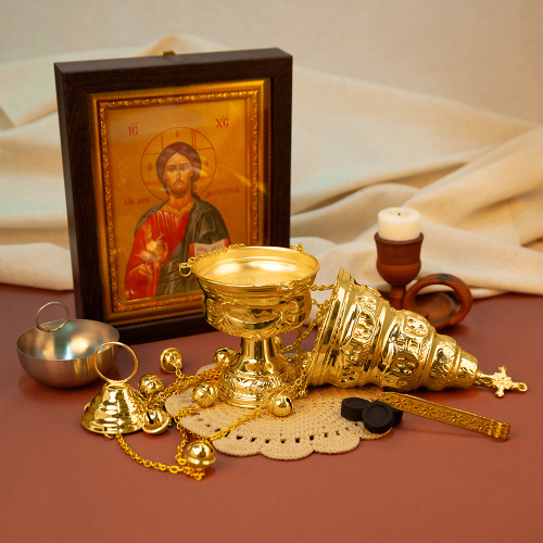 Кадило № 42, латунь, покрытие под золото, 14х32 см фото 3 Кадило № 42, латунь, покрытие под золото, 14х32 см фото 3