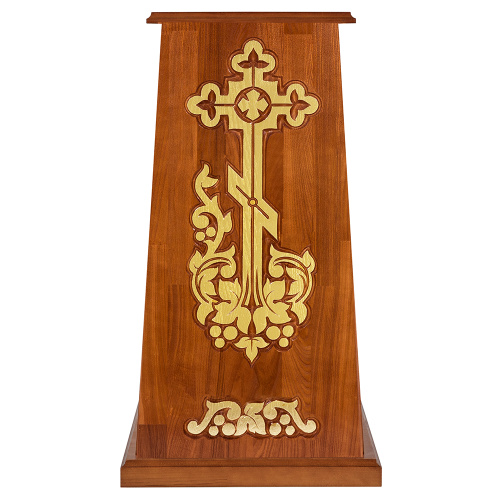 Подставка под хоругвь, крест, икону "Суздальская", цвет "кипарис" с золотом (поталь) фото 2