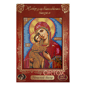 Набор для вышивания бисером "Икона Божией Матери "Феодоровская", 19х24 см (с инструкцией по вышиванию)