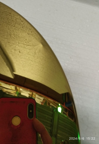 Столбик ограждения солеи металлический с шаром, 32х94 см, цвет "под золото", У-1218 фото 6