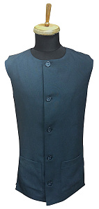 Жилет для священнослужителей черный летний, ткань костюмная, два нижних накладных кармана (на пуговицах)