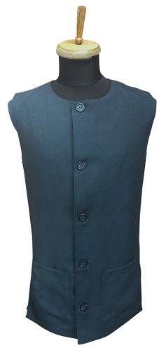 Жилет для священнослужителей черный летний, ткань костюмная, два нижних накладных кармана