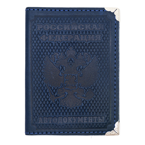 Обложка для водительского удостоверения, с рельефным узором, уголками, пластиковыми карманами и вкладышем под документы, 10х13 см фото 2