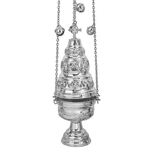 Кадило № 43, латунь, никелирование, 13х32 см