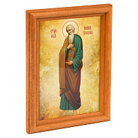 Икона апостола и евангелиста Иоанна Богослова в деревянной рамке, 12х1,5х17 см