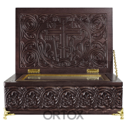 Ковчег для святых мощей, 30х20х12 см, резной, цвет каштан фото 2