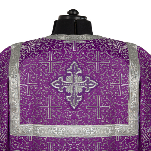 Стихарь алтарника, парча "Афон", фиолетовый с серебром фото 5