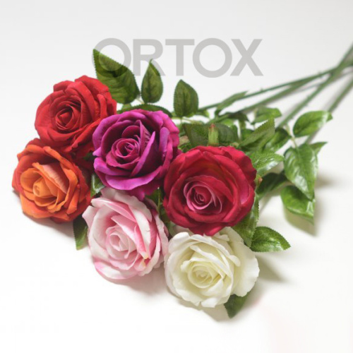 Цветы искусственные "Ветка розы" №7, цвет микс фото 2