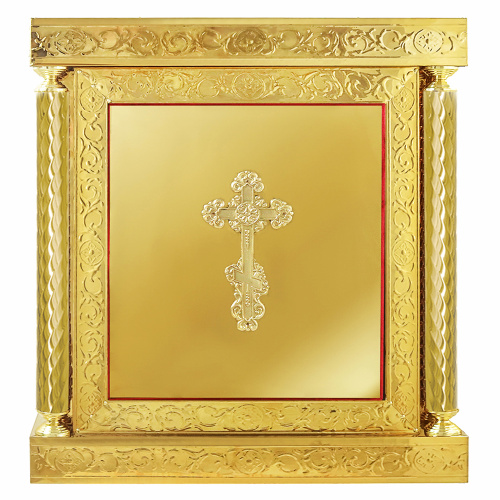 Жертвенник "Золотые своды" с иконой "Моление о чаше" чеканка, литье, высота 100 см фото 4