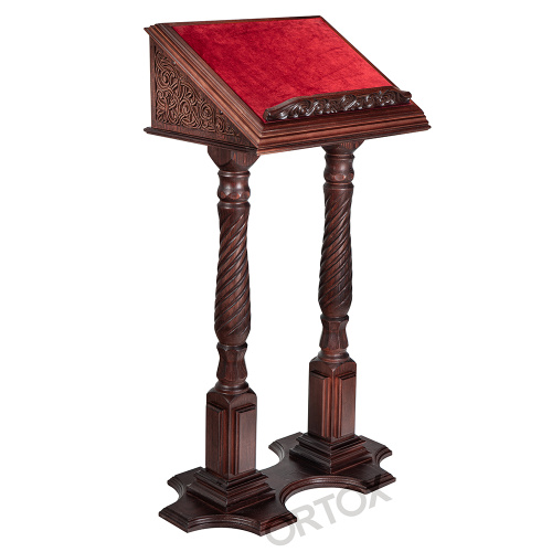 Аналой центральный "Костромской" темный, колонны, 80х45х130 см 