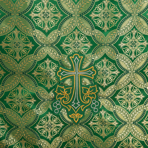 Облачение на престол зеленое, церковный шелк, 100х100х100 см фото 4
